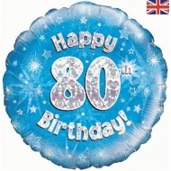 Blue Stars 80th Birthday Balloon